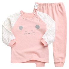 그린베베 아동용 봄가을 쥬쥬 양면내의 상하 세트