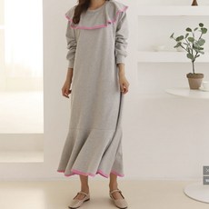 BORIMOM 大荷葉領孕婦連身魚尾裙 G534