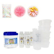todan Bingsu 史萊姆製作套件 + 粉彩透明混合鬆餅杯零件, 1套, 混色