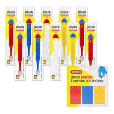 Oxford 樂高造型兒童牙刷*10支+收納蓋*3入 3歲以上適用, 顏色隨機, 1組