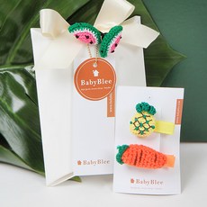 BABYLEE 針織粉紅色髮夾禮品套組