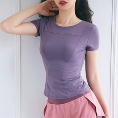 All Nine 女款簡約基本素色瑜珈T恤