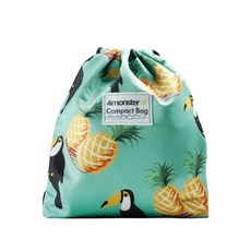 4몬스터 컴팩트 레저 수영가방, 그린버드