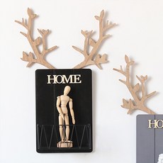 JCP 鹿角造型壁掛層架, 黑色