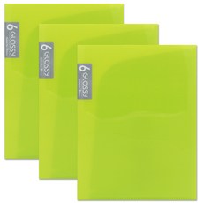 Bfancy 亮面6格文件夾, 綠色, 3個
