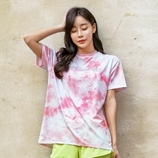 TUBE TREE 女款渲染短袖T恤 B6211, 粉色的