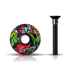 리젤디자인 자전거 헤드셋 스템 캡, 플로우밍고, 1개