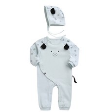 GREEN BEBE 小豬造型蝴蝶衣+帽子