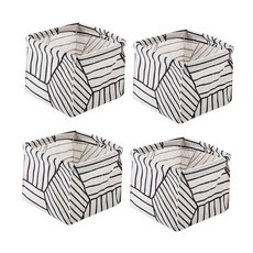 더플로우컴퍼니 미니 린넨 다용도 수납 보관함, 라인, 4개