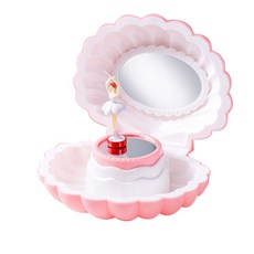The Flow Company 芭蕾舞伶音樂盒 貝殼飾品收納盒 粉紅色, 粉色, 1個