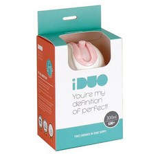 雙格吸管杯, 粉色, 1組