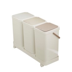 한샘 핸디 원터치 분리수거함 3칸 분리형, 화이트, 1개