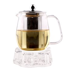 티어스 유리 티포트 TS-04 + 하트 티워머 투명 세트, 혼합색상, 650ml, 1개