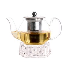 티어스 유리 티포트 TS-05 + 하트 티워머 투명 세트, 혼합색상, 750ml, 1개