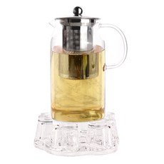 티어스 유리 티포트 TS-03 + 하트 티워머 투명 세트, 혼합색상, 1100ml, 1개