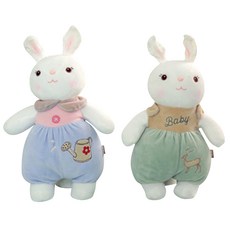 미투 래빗 소프트 애착인형 블루 + 그린 세트, 혼합색상, 1개