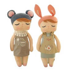 미투 안젤라 클래식 애착인형 그레이 + 앞치마 핑크 세트, 혼합색상, 1개