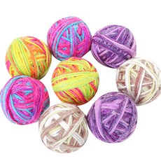 DING DONG PET 貓咪毛線球玩具 8件組, 混合顏色, 1套