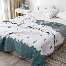 彩色愛心印花格紋設計夏季薄被, 4型