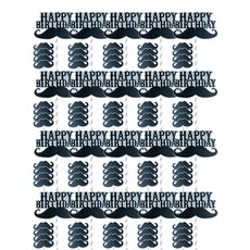 Block Mart 小鬍子生日快樂蛋糕裝飾插旗5件組 20入, 黑色