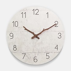 ATREES 葉子裝飾靜音數字掛鐘, 水泥灰