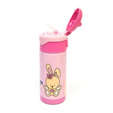 TRAMONTINA 女童圖案印花吸管水壺, 粉色 兔子款, 350ml