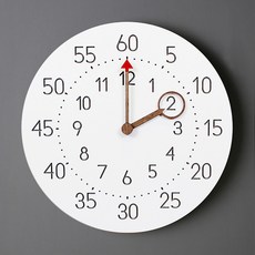 ATREES 教育用放大鏡靜音掛鐘, 白色