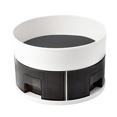 KEYMING 節省空間旋轉調味料收納盤, 白色, 1個