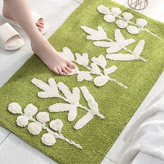 JH Company 簡約葉子設計地墊, 白色葉子