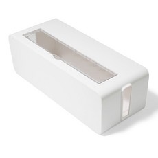 HICKIES 透明蓋延長線電纜電線收納盒 L, 1個, 白色