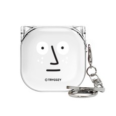TRYCOZY Face Galaxy Buds Live/Buds Pro/Buds2/Buds2 Pro 透明設計硬殼保護套, 單一商品, 雀斑
