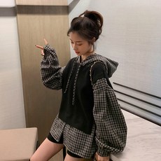 Poplar & C botte 格紋分層連帽衫