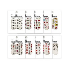 孩童指甲貼 10款入, 混色, 1套