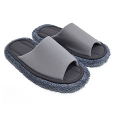 棉質包裹式防噪音清潔拖鞋淺灰色, 1個, 淺灰色