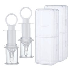 寵物奶嘴餵食器針筒 + 收納盒組合, 白色, 2套