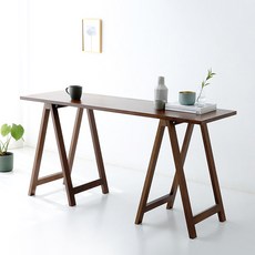 마켓비 소소 고무 원목 콘솔테이블 160 x 45 cm, 브라운