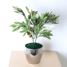 人造花橄欖花盆+刻字絲帶隨機出貨, 綠色, 1套