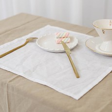 Leve Life 簡約純淨亞麻廚房巾 L, 純白色, 1個