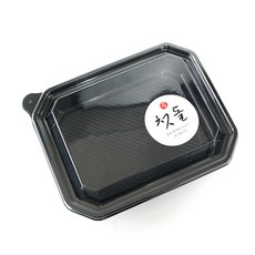 일회용기 SL-203 블랙 100p + 첫돌스티커 캘리2 100p 세트, 1세트