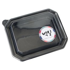 일회용용기 블랙 SL-203 100p + 백일스티커 전통 100p, 1세트