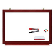일반화이트보드 자석형 + 마카 검정 + 빨강 + 지우개 + 자석 랜덤발송 4p, 체리우드