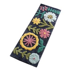 Rainbow house 花朵圖案廚房地墊, 黑色的