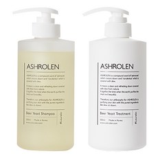 ASHROLEN 啤酒酵母洗髮精 500ml+護髮乳 500ml, 1組