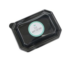 일회용 용기 블랙 SL-201 + 첫돌 스티커 파스텔 민트, 200세트