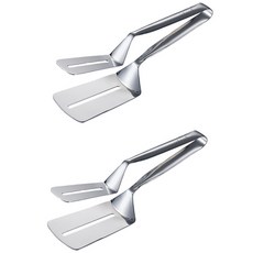 不鏽鋼雙面鍋鏟夾, 銀(1), 2個