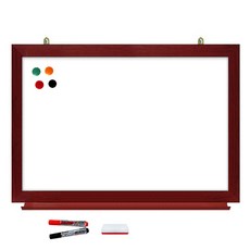 자석형 화이트보드 + 마카 검정 + 빨강 + 지우개 + 자석 랜덤발송 4p, 체리우드