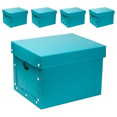 플라스틱 수납정리함 이사박스 A, 민트, 5개