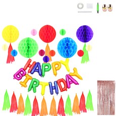 Happy Birthday 蜂巢酒瓶拉旗組, 粉彩, 1套