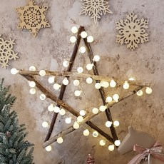 木條星星+圓型燈串 30燈, 混色