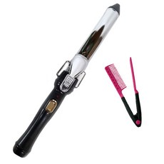 CNS WORLD World 25mm Power Curling Wave Iron Bongodery PCIron-25 + Clamp Hairbrush, PCIron-025, 混色
